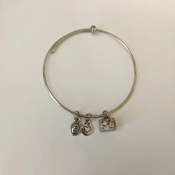 2 For $10⚡/Silver Expandable  3 charm Bracelet - Picture 1 of 2